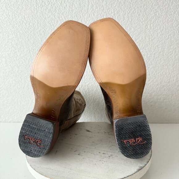 Rod Patrick Mens Cowboy Boots 12.5AA Antique Mocha Bison Brown Western Blunt Toe - Picture 9 of 12